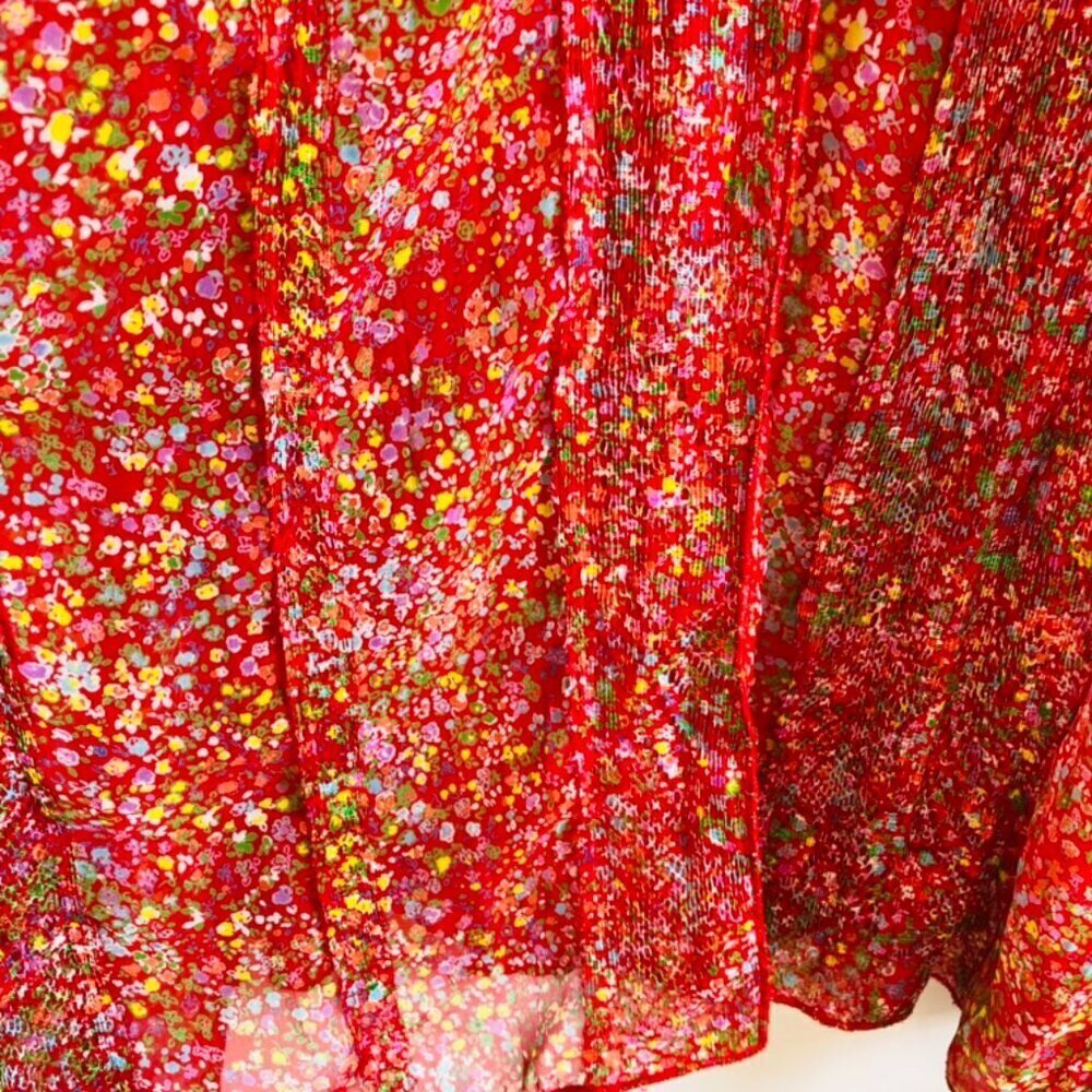Gorgeous Light Sheer Wrap Dress with Satin Trim and Bow - Picture 11 of 16